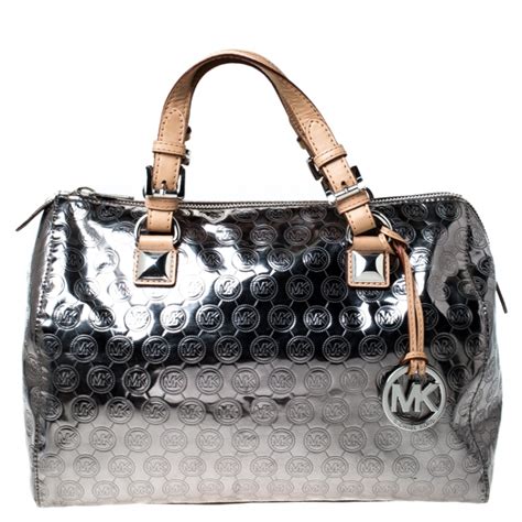 michael kors tasche grau silber|michael kors handbags silver.